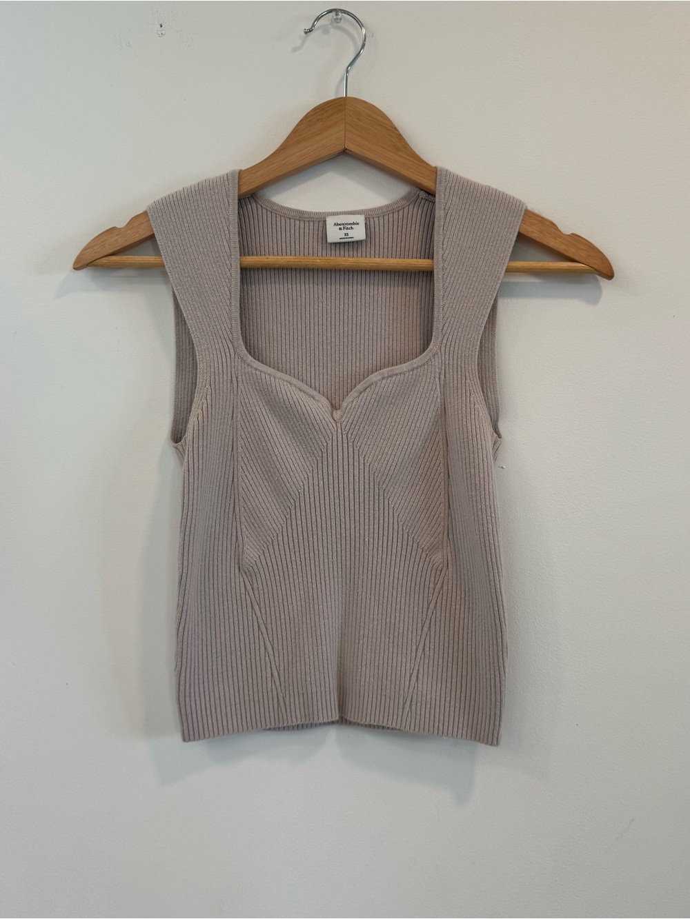 Abercrombie Taupe/Beige Ribbed Top